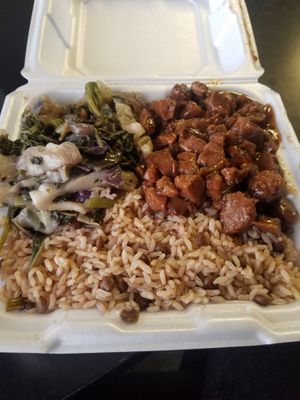 Jerked meat. Found the soy chunks to be very bland. at Vegetarian Delight in Miramar