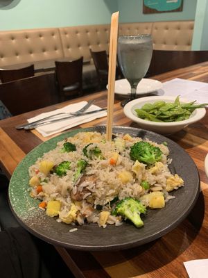 Pineapple fried rice only vegetables  at Jade in Orlando