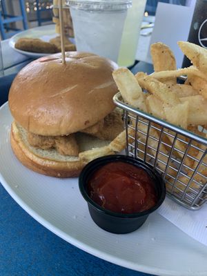 Dry chick’n sandwich   at Waterfront Restaurant at The Abbey Resort in Fontana-on-geneva Lake