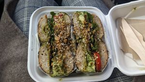 Avo bagel at SEED & STONE in Adelaide