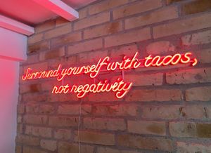 They have cool signs and Instagram worthy premises  at Tipsy in Aarhus