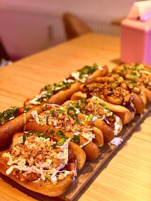 Loaded Hot dogs  at Tipsy in Aarhus