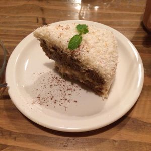 incredible coconut tiramisu -vegan at Modernark in Kobe