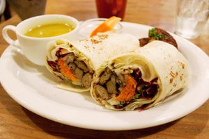 Vegan gluten wrap at Modernark in Kobe