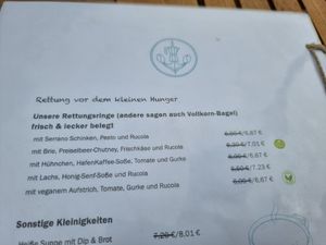 Vegan options clearly labelled at Hafen Kaffee in Husum