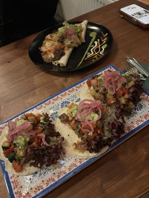 In front is the vegan option  #Veganuary at Mi Casa in Graz