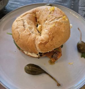 Fake lax bagel at Hildebrandt Café in Vienna