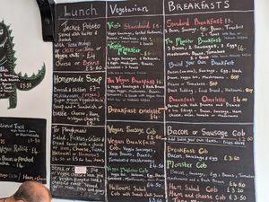 Full menu at The Tor Cafe in Cromford