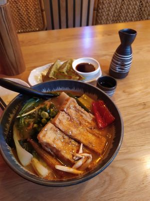 Spicy miso tofu ramen at Takumi in Barcelona