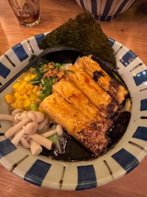 Black Garlic Tofu Miso Ramen at Takumi in Barcelona