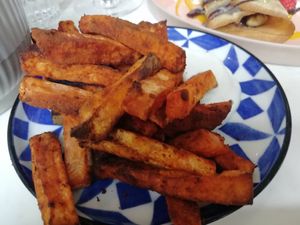Sweet potato fries at Linnaean in South West London