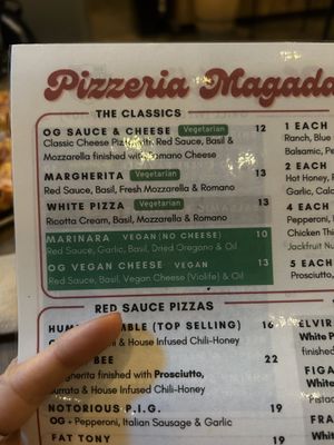 A couple more vegan options   at Pizzeria Magaddino in Fort Lauderdale