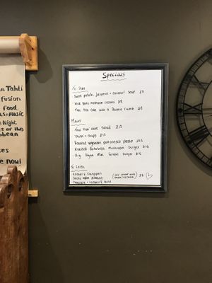 Evening specials board. Friday 7 April 2023    at Figaro in Wingerworth