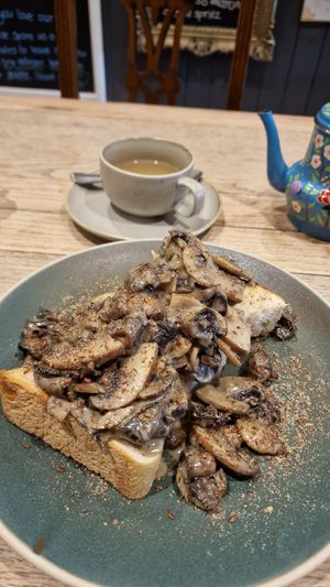 Mushrooms on toast, AMAZING! at Figaro in Wingerworth