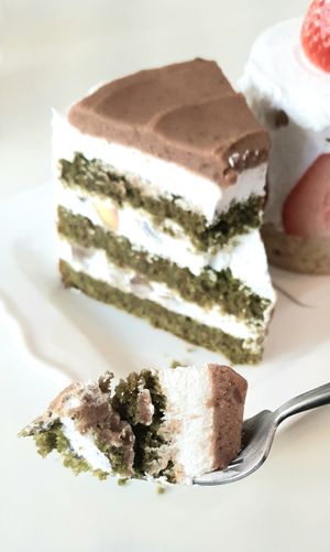 Vegan chestnut matcha rice cake - close-up #Veganuary at Pan Galleria - 빵갤러리아 in Gyeonggi-do