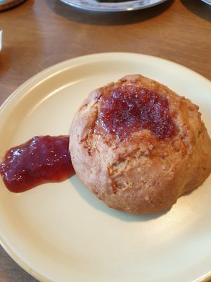 strawberry scone with homemade jam at Ganve Ganve - 건비건비 in Gyeonggi-do