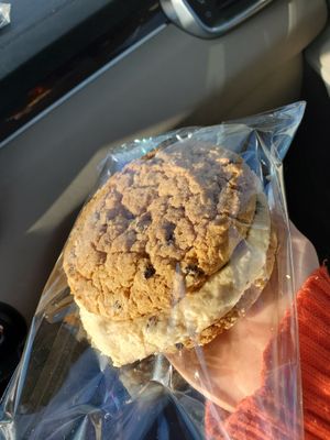 Choc.chip-stuffed cookie (sandwhiched) at Naturally Delightful in Green Bay