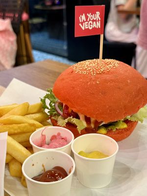 The Classic - S.S.B.D. (210 THB), Fries + 2 dips (40 THB)  at I'm Your Vegan in Chiang Mai