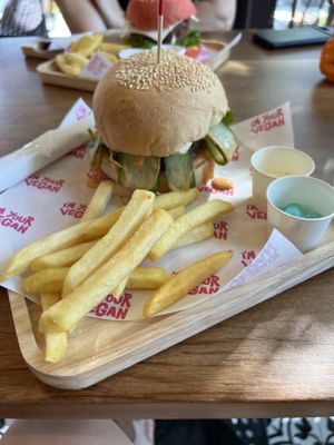 Sungapore burger  at I'm Your Vegan in Chiang Mai