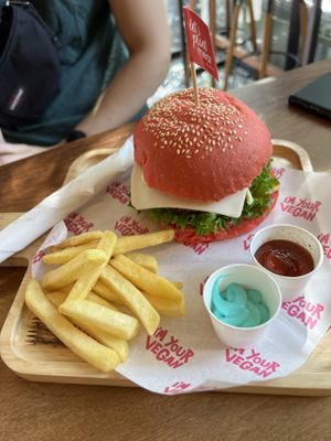 The Classic burger   at I'm Your Vegan in Chiang Mai