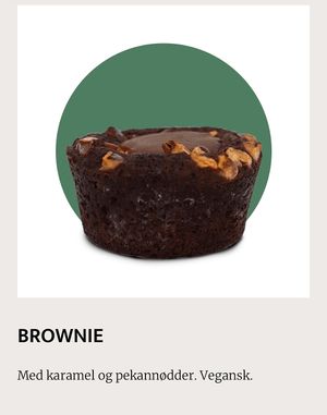 Vegan brownie  at Espresso House in Hilleroed