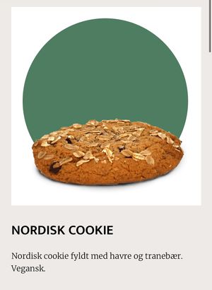 Vegan cookie at Espresso House in Hilleroed