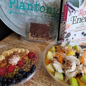 Smoothie Bowl: Dragon Balancer  & 
Carrot Cake at Plantonic Cafe in Hartford