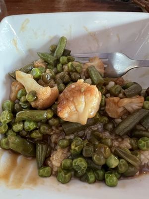 Teriyaki bowl, but without the normal micro greens because it’s out of season right now￼  at Nourish in Cheboygan