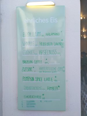 Flavours at Veganista Ice Cream X in Vienna