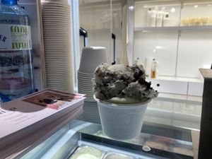 Cookies and basil at Veganista Ice Cream XI in Vienna