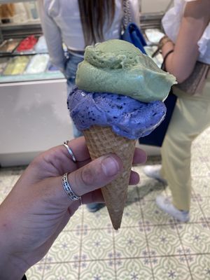 Matcha + blueberry lavender   at Veganista Ice Cream XII in Vienna