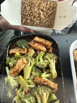 Broccoli and tofu in garlic sauce  at Hong Kong Bistro in Apalachicola