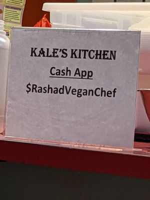 Counter sign at Kales Kitchen  in Houston