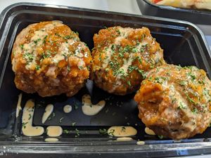 Always luscious boudin balls with a remoulade sauce at Kales Kitchen  in Houston
