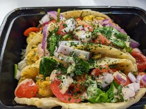 Tasty Fried okra tacos at Kales Kitchen  in Houston