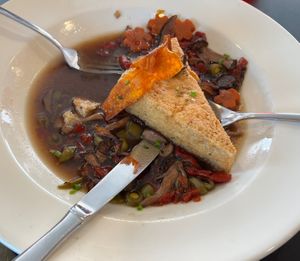 Mushroom Ragout (partially eaten...woops) at Two Sisters Cafe in Babb