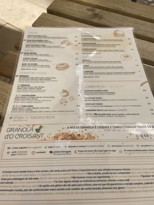 Menu   at O Croisant in Coimbra