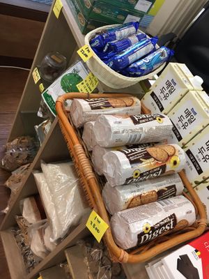 Also selling western vegan snacks  at Loving Hut - GoJan in Ansan