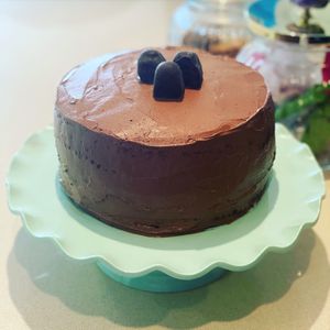 Organic chocolate fudge cake  at Garden of Vegan in St Albans