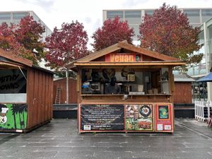 Vegan stall in the courtyard   at The African - Food Stall in Milton Keynes