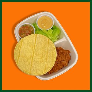 Lentil Tacos
Lentils seasoned and cooked with walnuts for a classic taste, paired with house salsa, "queso", hydroponic lettuce, and gluten free corn tortillas!  at P2F Meals in Fort Myers