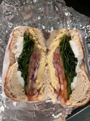 Loaded vegan bagel with just egg   at Plantega - 1 Up Bistro in New York City