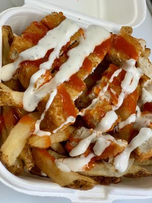 Buffalo Chik’n Ranch Fries.  at Curbside Comforts in Gorham