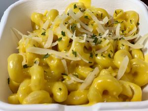 Vegan Mac & Cheese.  at Curbside Comforts in Gorham