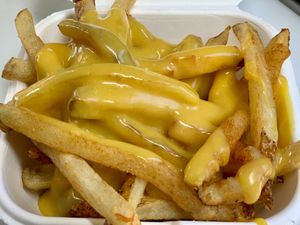 Cheesy Comfort Fries.  at Curbside Comforts in Gorham