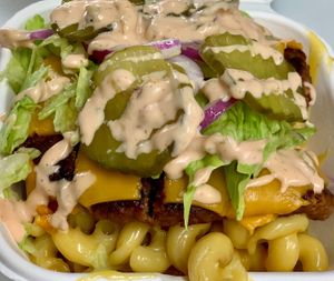 Cheeseburger Mac & Cheese at Curbside Comforts in Gorham