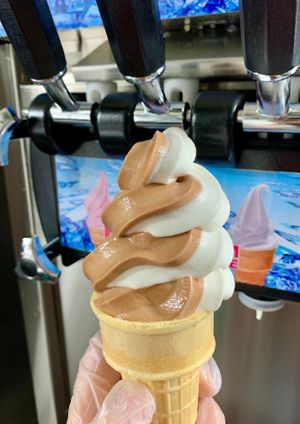 Vegan soft-serve ice cream at Curbside Comforts in Gorham