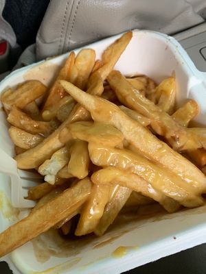 Gravy fries with cheesey sauce!  at Curbside Comforts in Gorham