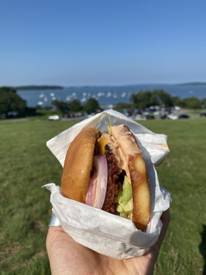 The Comfort Burger at Curbside Comforts in Gorham