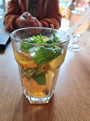 Homemade ice tea at Manufaktur in Moenchengladbach